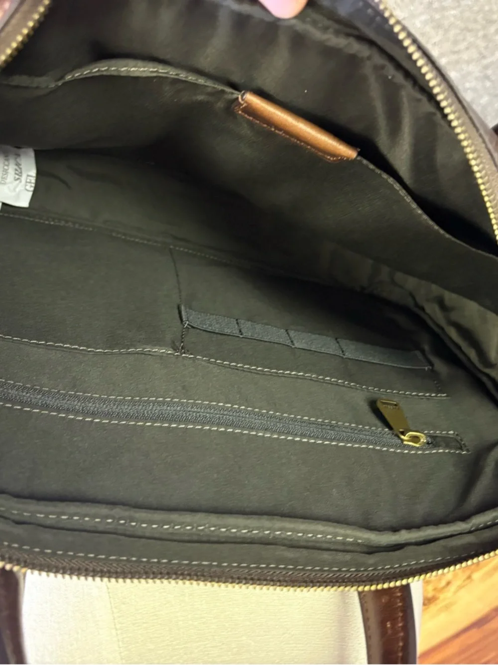 Fossil Dark Brown Leather Laptop Briefcase with Adjustable Strap